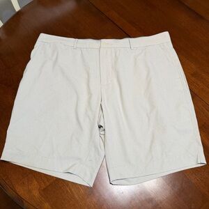 B. Draddy Mens 40? Stretch Chino Shorts Beige Flat Front Casual Golf Lightweight